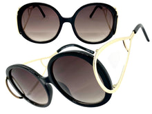 Exaggerated Vintage Retro Hippie Style SUNGLASSES Round Black Frame 7150