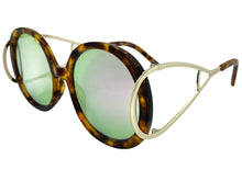 Exaggerated Vintage Retro Hippie Style SUNGLASSES Round Leopard Frame 7150