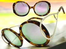 Exaggerated Vintage Retro Hippie Style SUNGLASSES Round Leopard Frame 7150