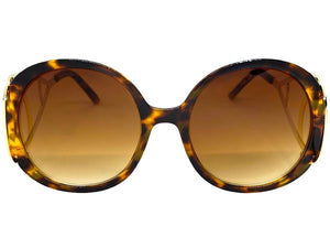 Exaggerated Vintage Retro Hippie Style SUNGLASSES Round Leopard Frame 7150