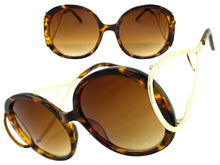 Exaggerated Vintage Retro Hippie Style SUNGLASSES Round Leopard Frame 7150