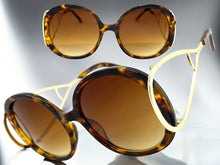 Exaggerated Vintage Retro Hippie Style SUNGLASSES Round Leopard Frame 7150