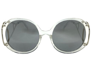 Exaggerated Vintage Retro Hippie Style SUNGLASSES Round Clear Frame 7150