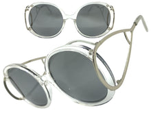 Exaggerated Vintage Retro Hippie Style SUNGLASSES Round Clear Frame 7150