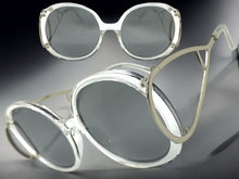 Exaggerated Vintage Retro Hippie Style SUNGLASSES Round Clear Frame 7150
