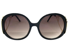 Exaggerated Vintage Retro Hippie Style SUNGLASSES Round Black Frame 7150