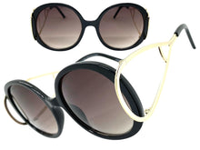 Exaggerated Vintage Retro Hippie Style SUNGLASSES Round Black Frame 7150