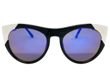 Exaggerated Funky Vintage Retro Style SUNGLASSES Black & Silver Frame 6616