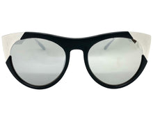 Exaggerated Funky Vintage Retro Style SUNGLASSES Black & Silver Frame 6616