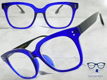 Classic Vintage Retro Style READING GLASSES READERS Blue Frame Lens Strength +1.75