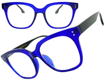 Classic Vintage Retro Style READING GLASSES READERS Blue Frame Lens Strength +1.75