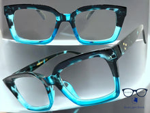 Classic Vintage Retro Style READING GLASSES READERS Turquoise Tortoise Frame Lens Strength +2.50