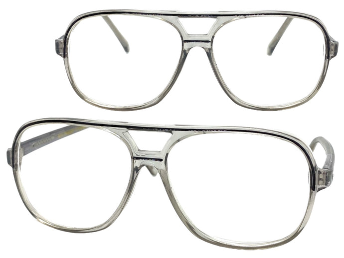 Classic TRUE Vintage Retro Aviator Style READING GLASSES READERS Gray Frame Lens Strength +2.75