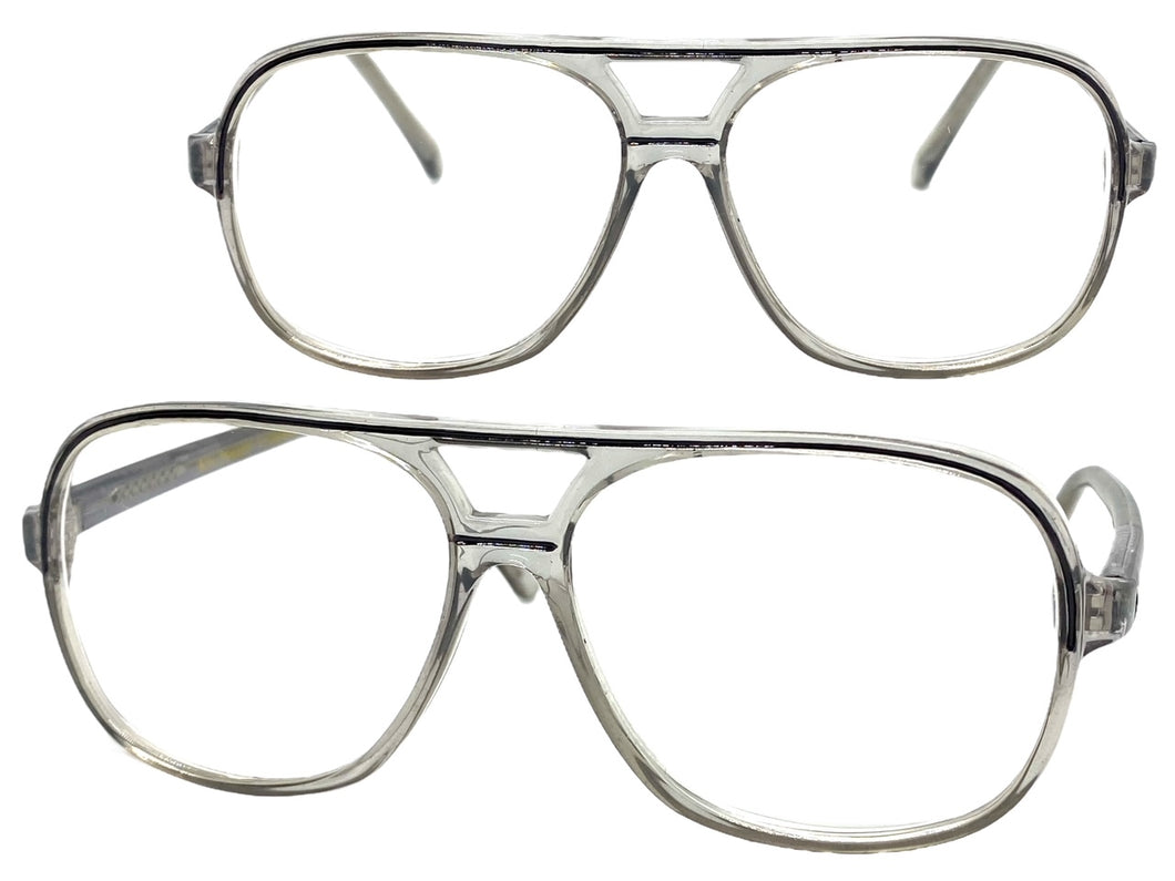 Classic TRUE Vintage Retro Aviator Style READING GLASSES READERS Gray Frame Lens Strength +1.75