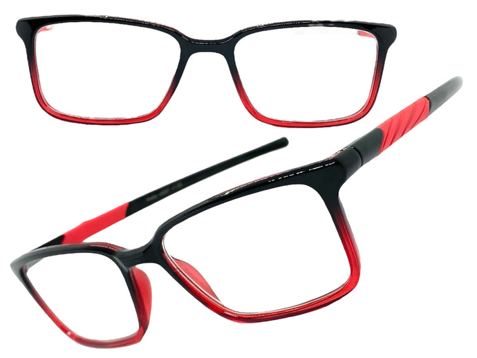 Classy Contemporary Modern Style READING GLASSES READERS Black Frame Lens Strength +3.00