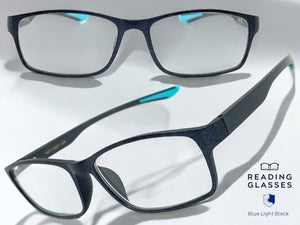Sleek Contemporary Modern Sporty Style READING GLASSES READERS Gray Frame Lens Strength +2.25
