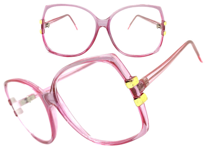 Oversized Classic TRUE Vintage Retro Style READING GLASSES READERS Pink Frame Lens Strength +1.00