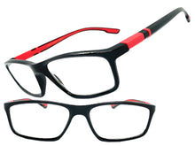 Sleek Contemporary Modern Sporty Style READING GLASSES READERS Black Frame Lens Strength +1.50