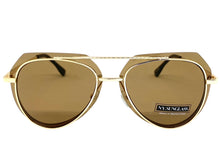 Classic Vintage Retro Aviator Style SUNGLASSES Gold Metal Frame 3375