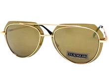 Classic Vintage Retro Aviator Style SUNGLASSES Rose Gold Metal Frame 3375