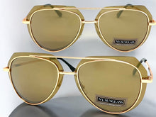 Classic Vintage Retro Aviator Style SUNGLASSES Rose Gold Metal Frame 3375