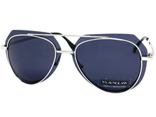 Classic Vintage Retro Aviator Style SUNGLASSES Silver Metal Frame 3375