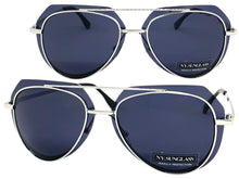 Classic Vintage Retro Aviator Style SUNGLASSES Silver Metal Frame 3375