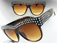 Oversized Luxurious Vintage Retro Style SUNGLASSES Large Bling Tortoise Frame E1290