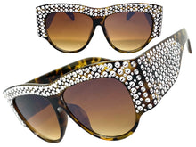 Oversized Luxurious Vintage Retro Style SUNGLASSES Large Thick Bling Tortoise Frame E1349