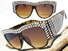 Oversized Luxurious Vintage Retro Style SUNGLASSES Large Thick Bling Tortoise Frame E1349