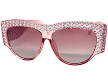 Oversized Luxurious Vintage Retro Style SUNGLASSES Large Thick Bling Pink Frame E1349