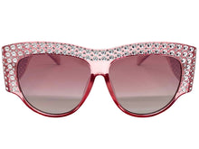 Oversized Luxurious Vintage Retro Style SUNGLASSES Large Thick Bling Pink Frame E1349