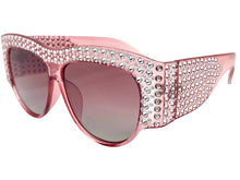 Oversized Luxurious Vintage Retro Style SUNGLASSES Large Thick Bling Pink Frame E1349