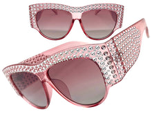 Oversized Luxurious Vintage Retro Style SUNGLASSES Large Thick Bling Pink Frame E1349