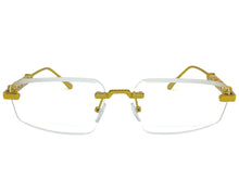 Classy Elegant Luxury Modern Style Clear Lens EYEGLASSES Rimless Gold Frame 5335