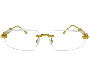 Classy Elegant Luxury Modern Style Clear Lens EYEGLASSES Rimless Gold Frame 5335