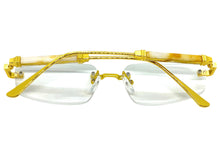 Classy Elegant Luxury Modern Style Clear Lens EYEGLASSES Rimless Gold Frame 5335