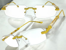 Classy Elegant Luxury Modern Style Clear Lens EYEGLASSES Rimless Gold Frame 5335