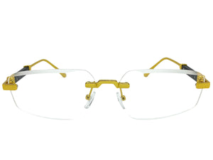 Classy Elegant Luxury Modern Style Clear Lens EYEGLASSES Rimless Gold Frame 5335