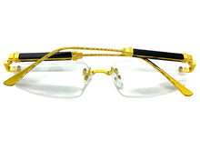 Classy Elegant Luxury Modern Style Clear Lens EYEGLASSES Rimless Gold Frame 5335