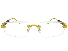 Classy Elegant Luxury Modern Style Clear Lens EYEGLASSES Rimless Gold Frame 5335