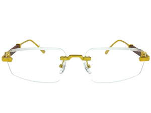 Classy Elegant Luxury Modern Style Clear Lens EYEGLASSES Rimless Gold Frame 5335