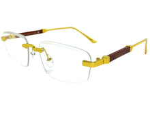 Classy Elegant Luxury Modern Style Clear Lens EYEGLASSES Rimless Gold Frame 5335
