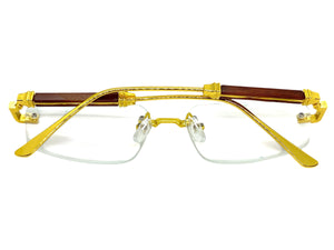 Classy Elegant Luxury Modern Style Clear Lens EYEGLASSES Rimless Gold Frame 5335