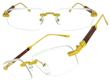 Classy Elegant Luxury Modern Style Clear Lens EYEGLASSES Rimless Gold Frame 5335