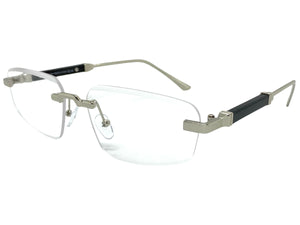 Classy Elegant Luxury Modern Style Clear Lens EYEGLASSES Rimless Silver Frame 5335