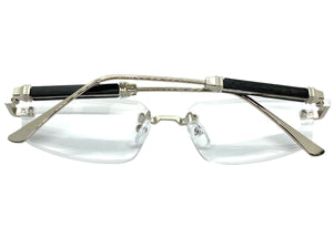 Classy Elegant Luxury Modern Style Clear Lens EYEGLASSES Rimless Silver Frame 5335