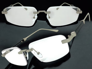 Classy Elegant Luxury Modern Style Clear Lens EYEGLASSES Rimless Silver Frame 5335