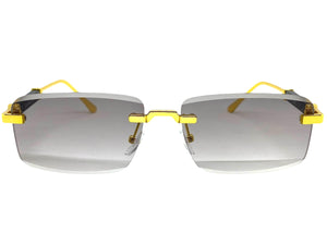 Classy Elegant Luxury Modern Style SUNGLASSES Rimless Gold Frame 5334