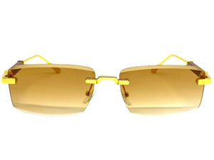 Classy Elegant Luxury Modern Style SUNGLASSES Rimless Gold Frame 5334